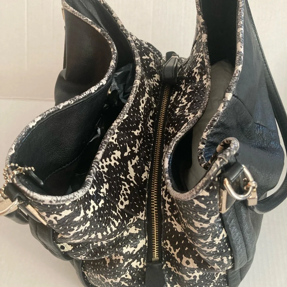 Coach Black Satchel with Piton Trim